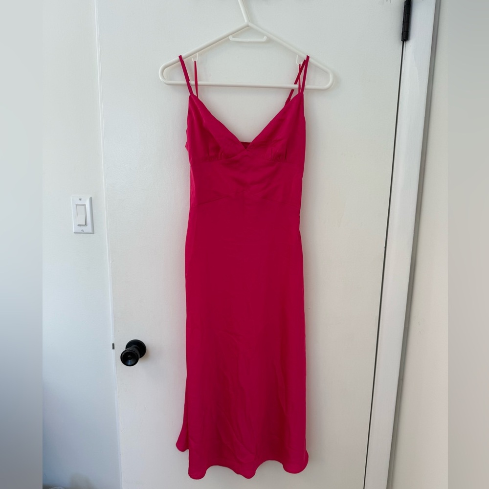 Hello Molly Vibrant Pink Midi Dress